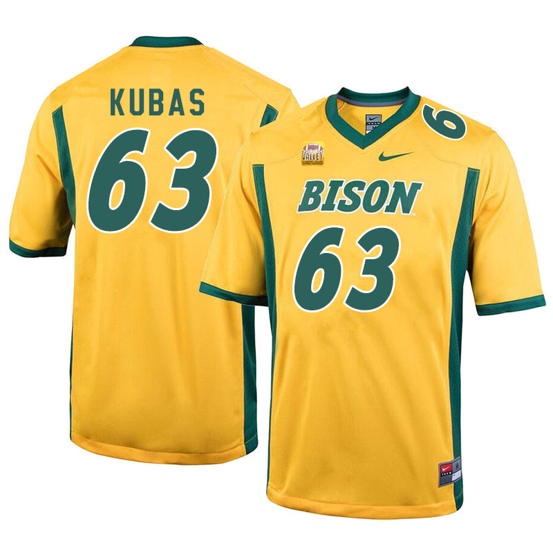 Men #63 Jacob Kubas North Dakota State Bison College Football Jerseys Sale-Yellow - Click Image to Close